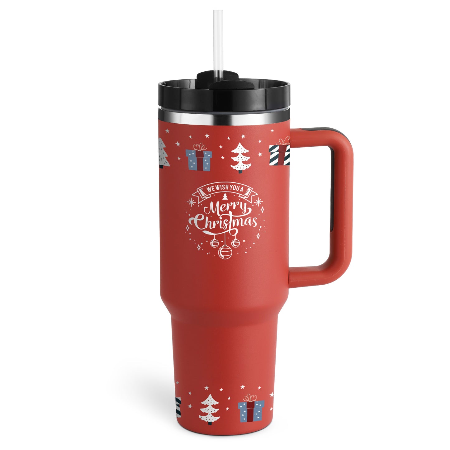 40 Oz Tumbler With Handle Straw Insulated, Stainless Steel Spill Proof Vacuum   For Car Gym Office Travel (No photo)