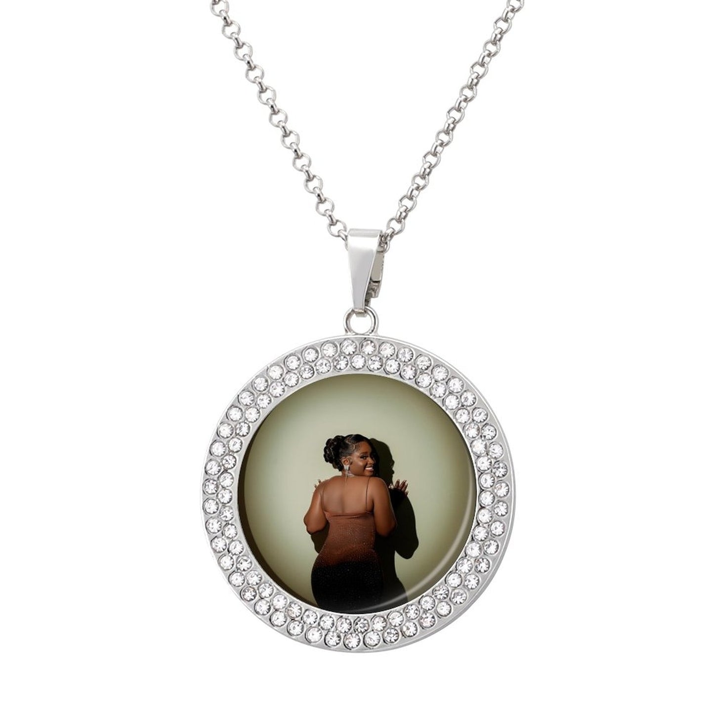 Rhinestone-Embellished Necklace(Partial Printing)