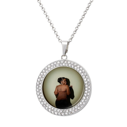 Rhinestone-Embellished Necklace(Partial Printing)