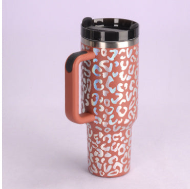 40 Oz Tumbler With Handle Straw Insulated, Stainless Steel Spill Proof Vacuum   For Car Gym Office Travel (No photo)