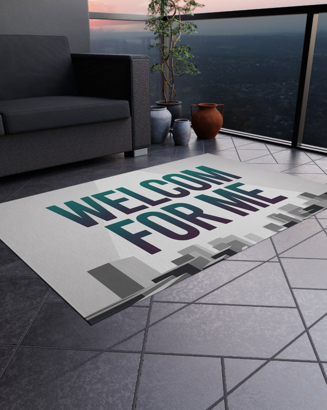 Stylish Outdoor Rug - Welcome For Me, Patio Mat, Garden Decor, Front Porch Welcome Mat, Modern Outdoor Living