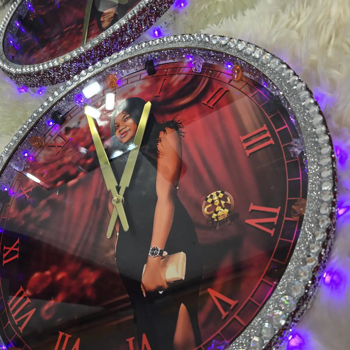 Custom Photo Wall Clock with LED Lights – A Timeless Memory” (Size 11x16)