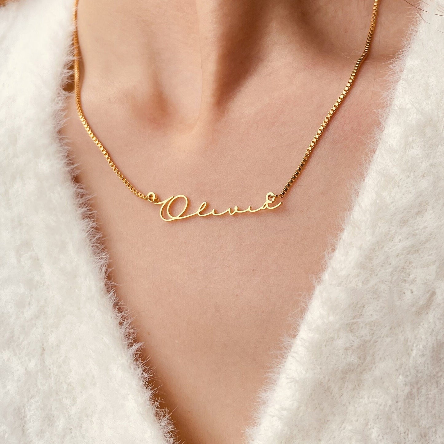 Personalized Stainless Steel Name Necklace with Box