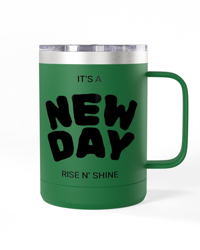 Inspirational Coffee Mug Tumbler, New Day, Rise n' Shine, Motivational Gift, Perfect for Office or Home, Daily Affirmation