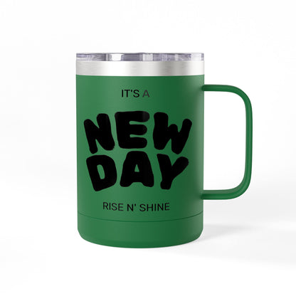 Inspirational Coffee Mug Tumbler, New Day, Rise n' Shine, Motivational Gift, Perfect for Office or Home, Daily Affirmation