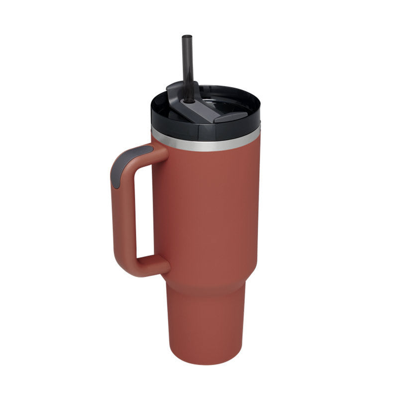 40 Oz Tumbler With Handle Straw Insulated, Stainless Steel Spill Proof Vacuum   For Car Gym Office Travel (No photo)