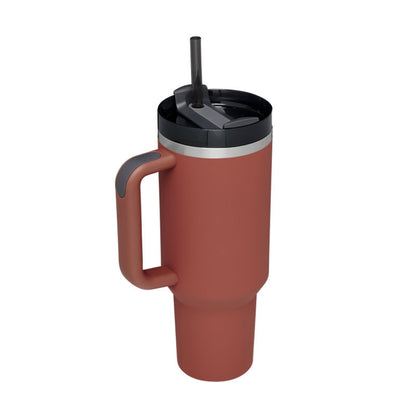 40 Oz Tumbler With Handle Straw Insulated, Stainless Steel Spill Proof Vacuum   For Car Gym Office Travel (No photo)