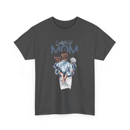 Super Mom Unisex Heavy Cotton Tee, Gift for Mothers Day