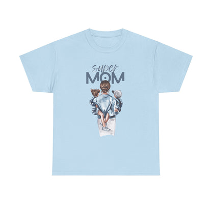 Super Mom Unisex Heavy Cotton Tee, Gift for Mothers Day