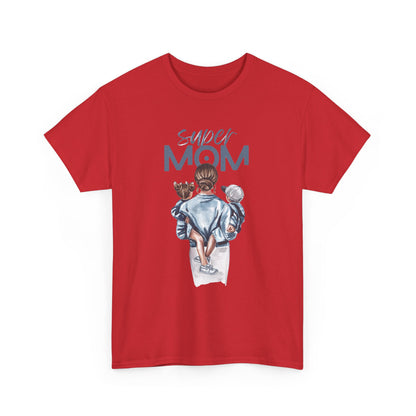 Super Mom Unisex Heavy Cotton Tee, Gift for Mothers Day