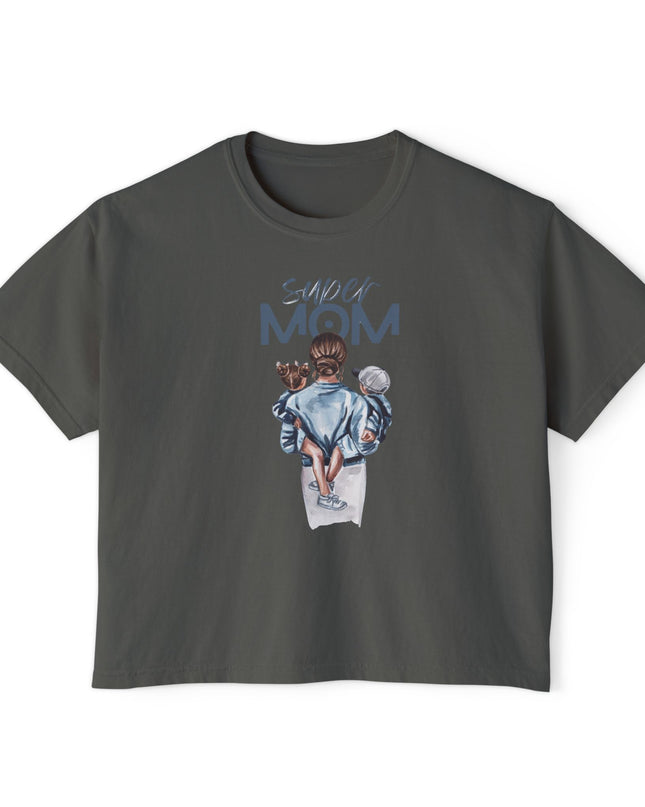 Super Mom Women's Boxy Tee, Gift for Moms, Casual Top, Mother's Day