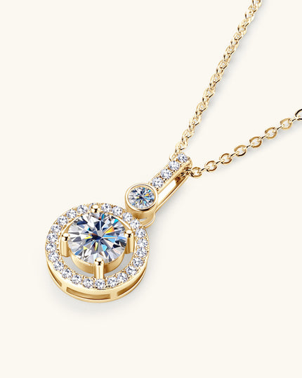 Fashion High-end Sense All Moissanite Necklace Trendy Cool Round