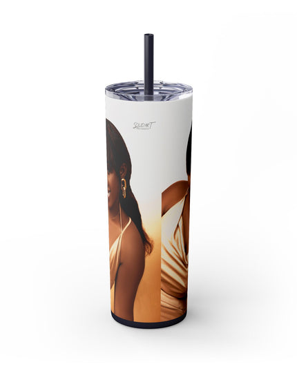 Chic Skinny Tumbler with Straw, 20oz | Stylish Drinkware for Every Occasion, Perfect Gift for Friends, Summer Vibes, Home & Office Decor