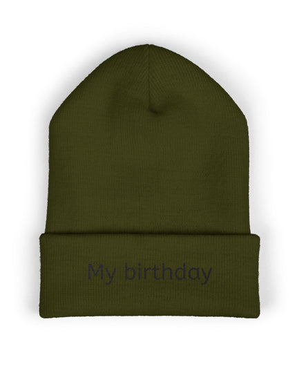 Birthday Embroidered Beanie, Classic Cuffed Hat, Personalized Winter Hat, Gift for Him/Her, Cozy Accessory for Celebrations