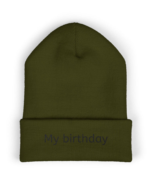 Birthday Embroidered Beanie, Classic Cuffed Hat, Personalized Winter Hat, Gift for Him/Her, Cozy Accessory for Celebrations