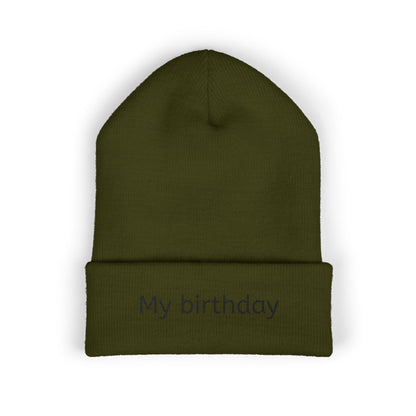 Birthday Embroidered Beanie, Classic Cuffed Hat, Personalized Winter Hat, Gift for Him/Her, Cozy Accessory for Celebrations