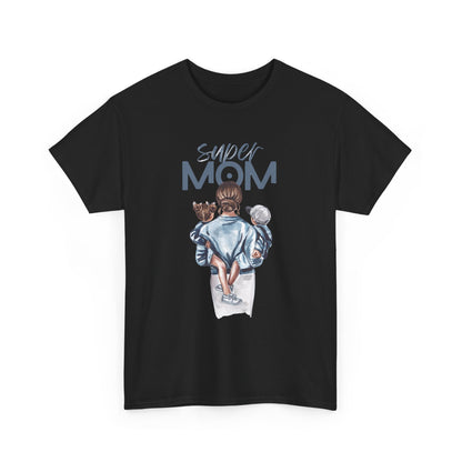 Super Mom Unisex Heavy Cotton Tee, Gift for Mothers Day