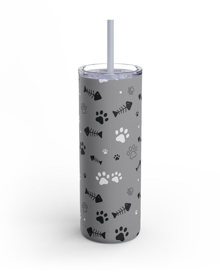 Pet Lover's Matte Tumbler - 20oz, Cute Paw Print Travel Cup,