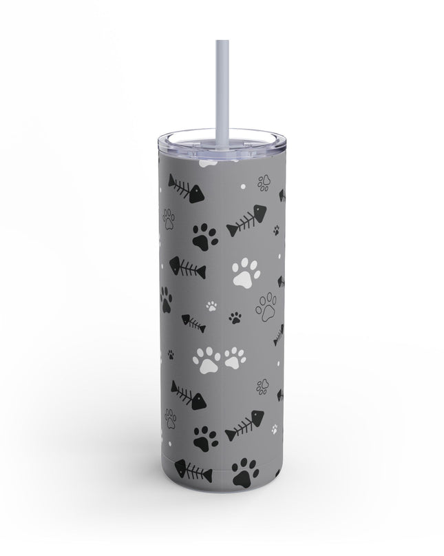 Pet Lover's Matte Tumbler - 20oz, Cute Paw Print Travel Cup,