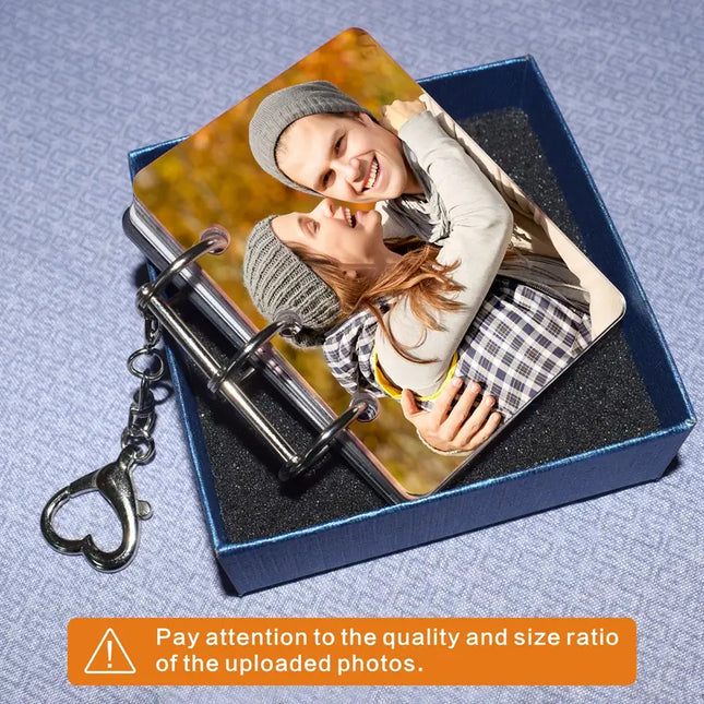 Custom 5-Photo Personalized Acrylic Photo Album with Metal Chain - DIY Dual-Sided Print Memory Book,