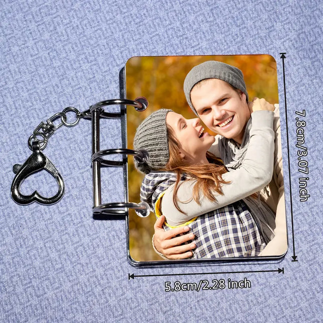 Custom 5-Photo Personalized Acrylic Photo Album with Metal Chain - DIY Dual-Sided Print Memory Book,
