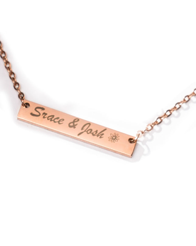 Stainless Steel Horizontal Bar Necklace