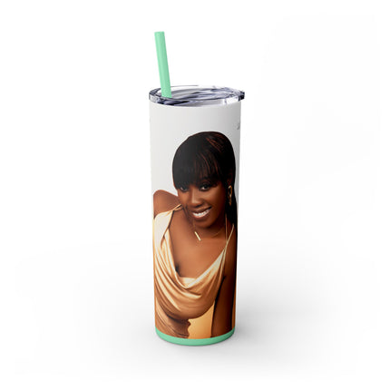 Chic Skinny Tumbler with Straw, 20oz | Stylish Drinkware for Every Occasion, Perfect Gift for Friends, Summer Vibes, Home & Office Decor