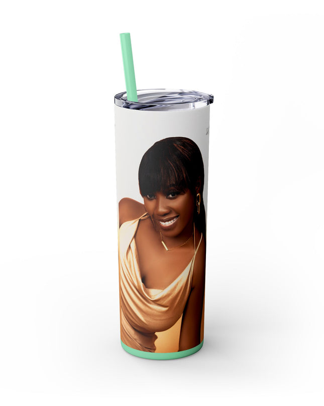 Chic Skinny Tumbler with Straw, 20oz | Stylish Drinkware for Every Occasion, Perfect Gift for Friends, Summer Vibes, Home & Office Decor