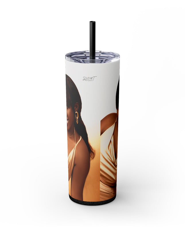 Chic Skinny Tumbler with Straw, 20oz | Stylish Drinkware for Every Occasion, Perfect Gift for Friends, Summer Vibes, Home & Office Decor