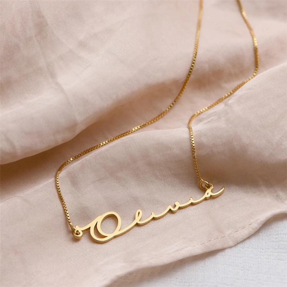 Personalized Stainless Steel Name Necklace with Box