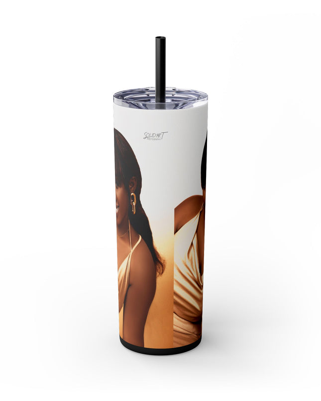 Chic Skinny Tumbler with Straw, 20oz | Stylish Drinkware for Every Occasion, Perfect Gift for Friends, Summer Vibes, Home & Office Decor