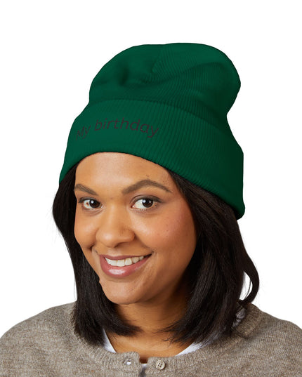 Birthday Embroidered Beanie, Classic Cuffed Hat, Personalized Winter Hat, Gift for Him/Her, Cozy Accessory for Celebrations