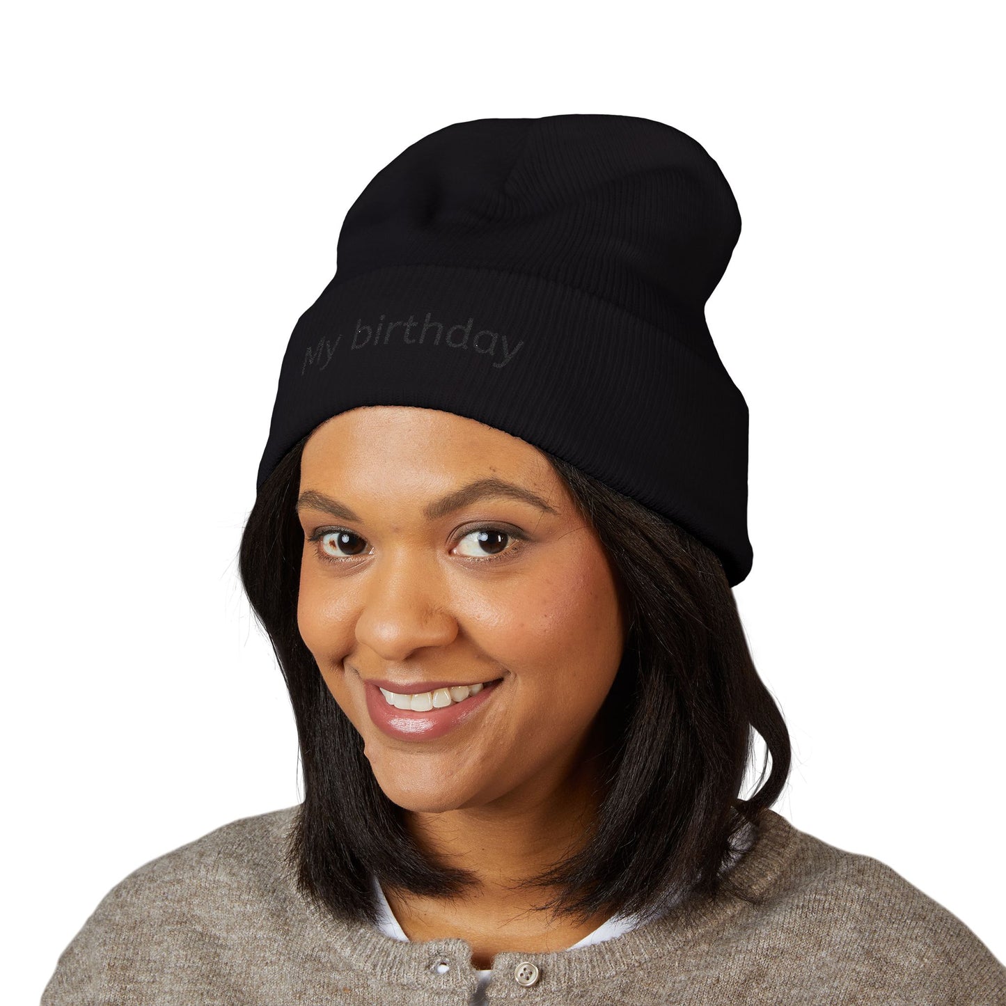Birthday Embroidered Beanie, Classic Cuffed Hat, Personalized Winter Hat, Gift for Him/Her, Cozy Accessory for Celebrations