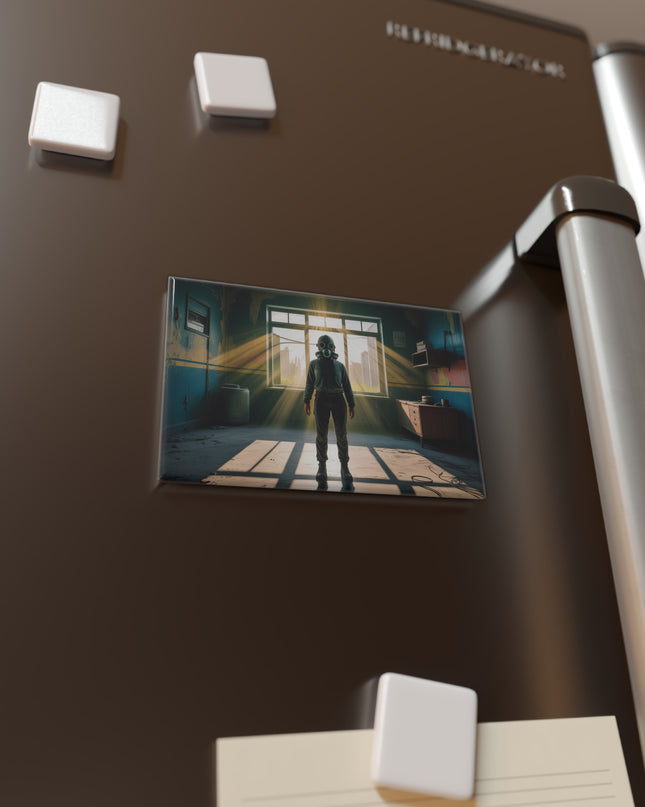 Apocalyptic Gas Mask Button Magnet, Unique Gift for Collectors, Home Decor, Cool Wall Art, Sci-Fi Themed Fridge Decor