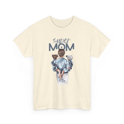 Super Mom Unisex Heavy Cotton Tee, Gift for Mothers Day