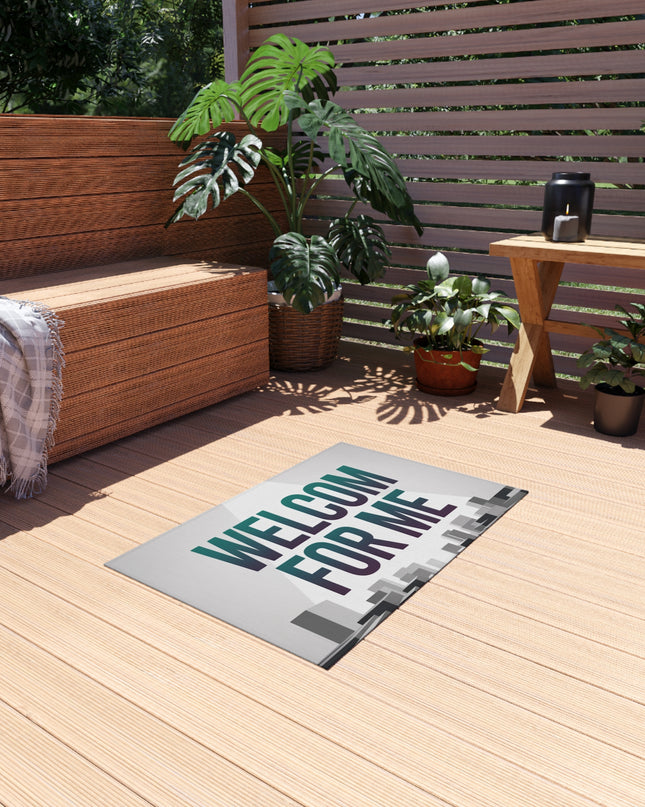 Stylish Outdoor Rug - Welcome For Me, Patio Mat, Garden Decor, Front Porch Welcome Mat, Modern Outdoor Living