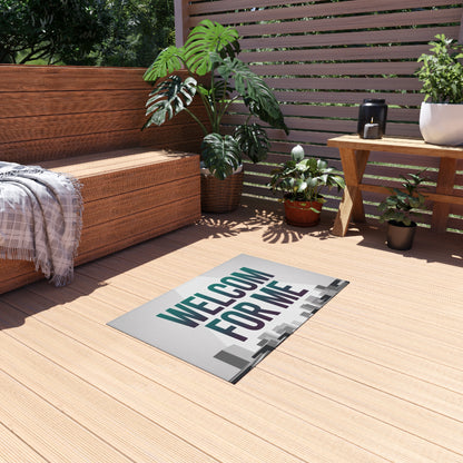 Stylish Outdoor Rug - Welcome For Me, Patio Mat, Garden Decor, Front Porch Welcome Mat, Modern Outdoor Living
