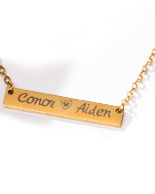 Stainless Steel Horizontal Bar Necklace