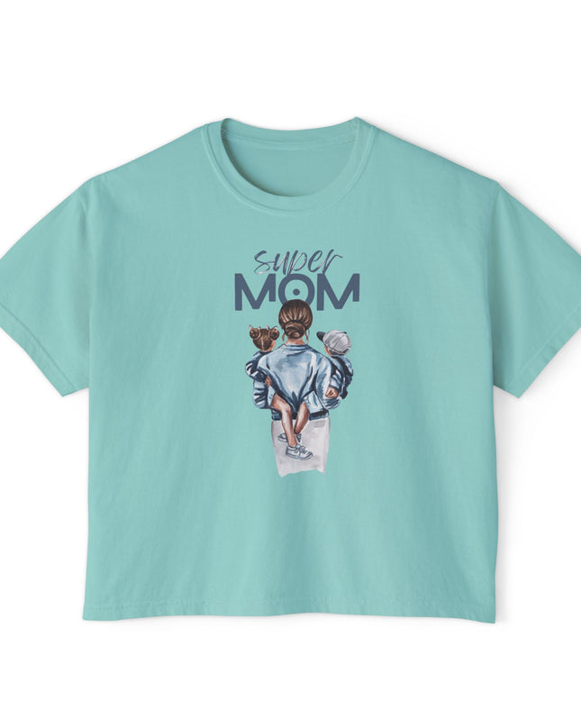 Super Mom Women's Boxy Tee, Gift for Moms, Casual Top, Mother's Day