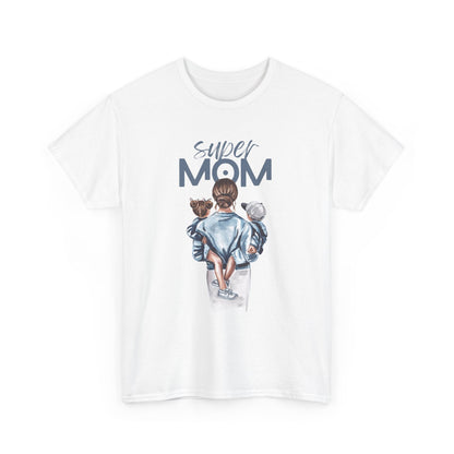 Super Mom Unisex Heavy Cotton Tee, Gift for Mothers Day