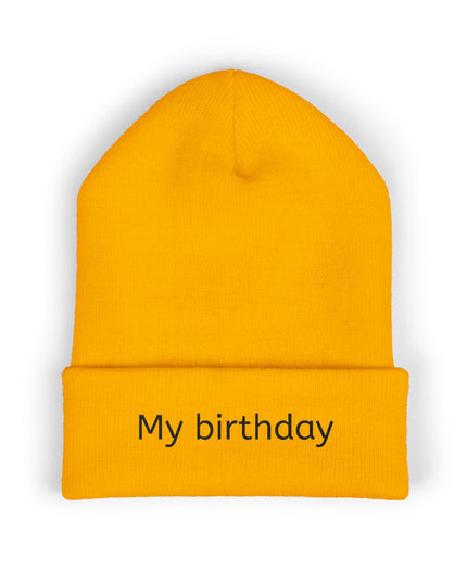 Birthday Embroidered Beanie, Classic Cuffed Hat, Personalized Winter Hat, Gift for Him/Her, Cozy Accessory for Celebrations