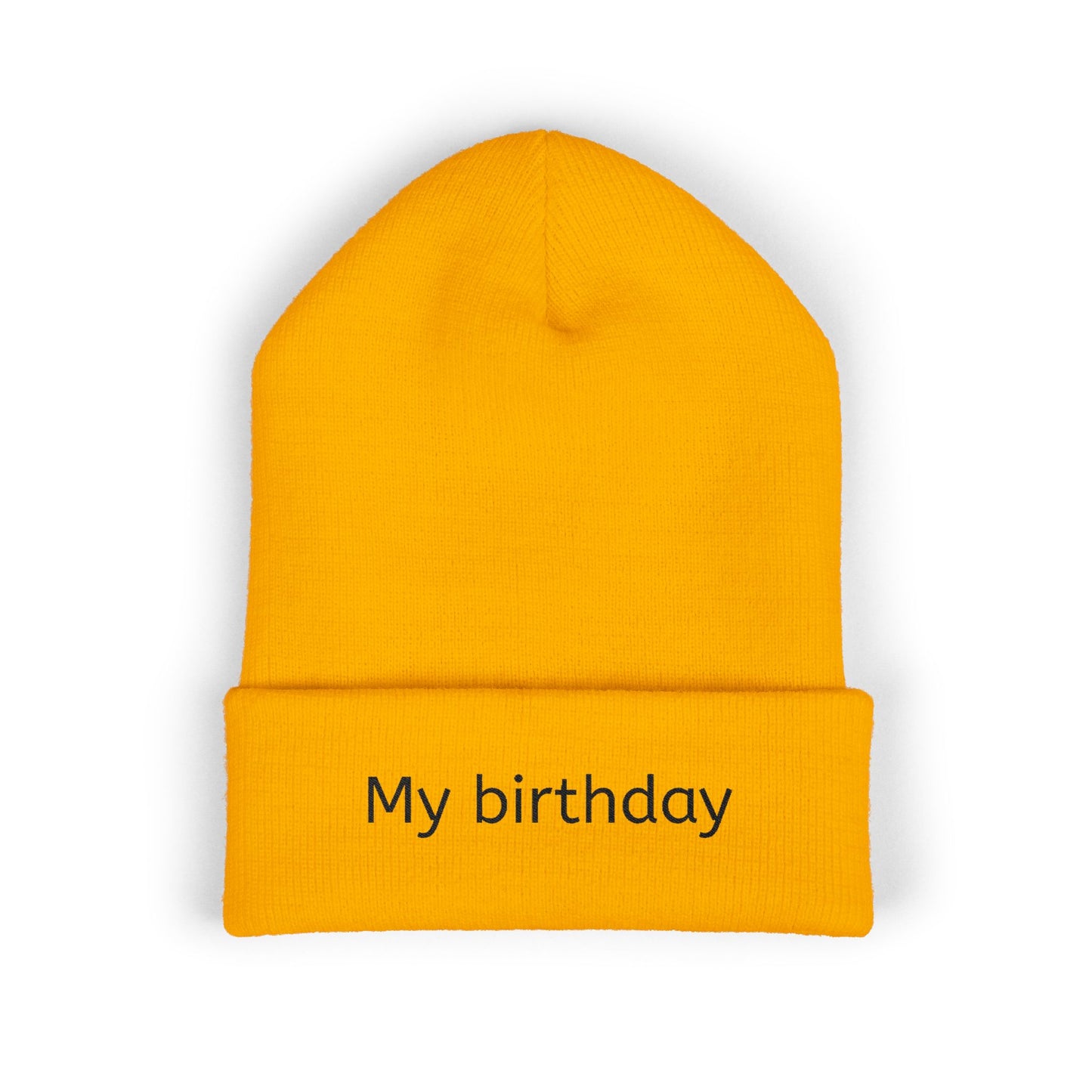 Birthday Embroidered Beanie, Classic Cuffed Hat, Personalized Winter Hat, Gift for Him/Her, Cozy Accessory for Celebrations