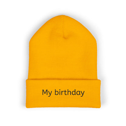 Birthday Embroidered Beanie, Classic Cuffed Hat, Personalized Winter Hat, Gift for Him/Her, Cozy Accessory for Celebrations
