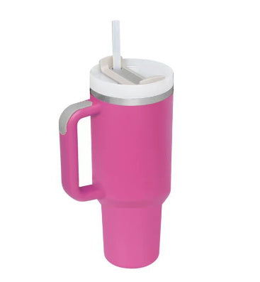 40 Oz Tumbler With Handle Straw Insulated, Stainless Steel Spill Proof Vacuum   For Car Gym Office Travel (No photo)