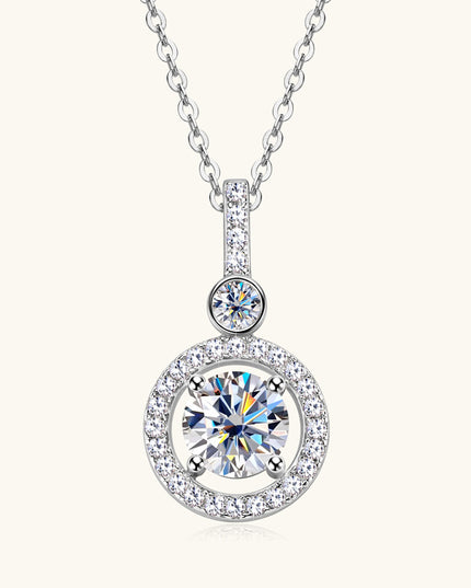 Fashion High-end Sense All Moissanite Necklace Trendy Cool Round