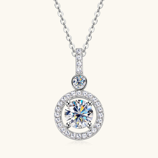 Fashion High-end Sense All Moissanite Necklace Trendy Cool Round
