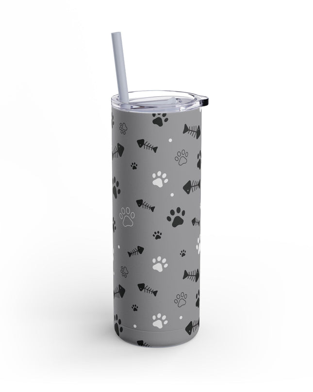 Pet Lover's Matte Tumbler - 20oz, Cute Paw Print Travel Cup,