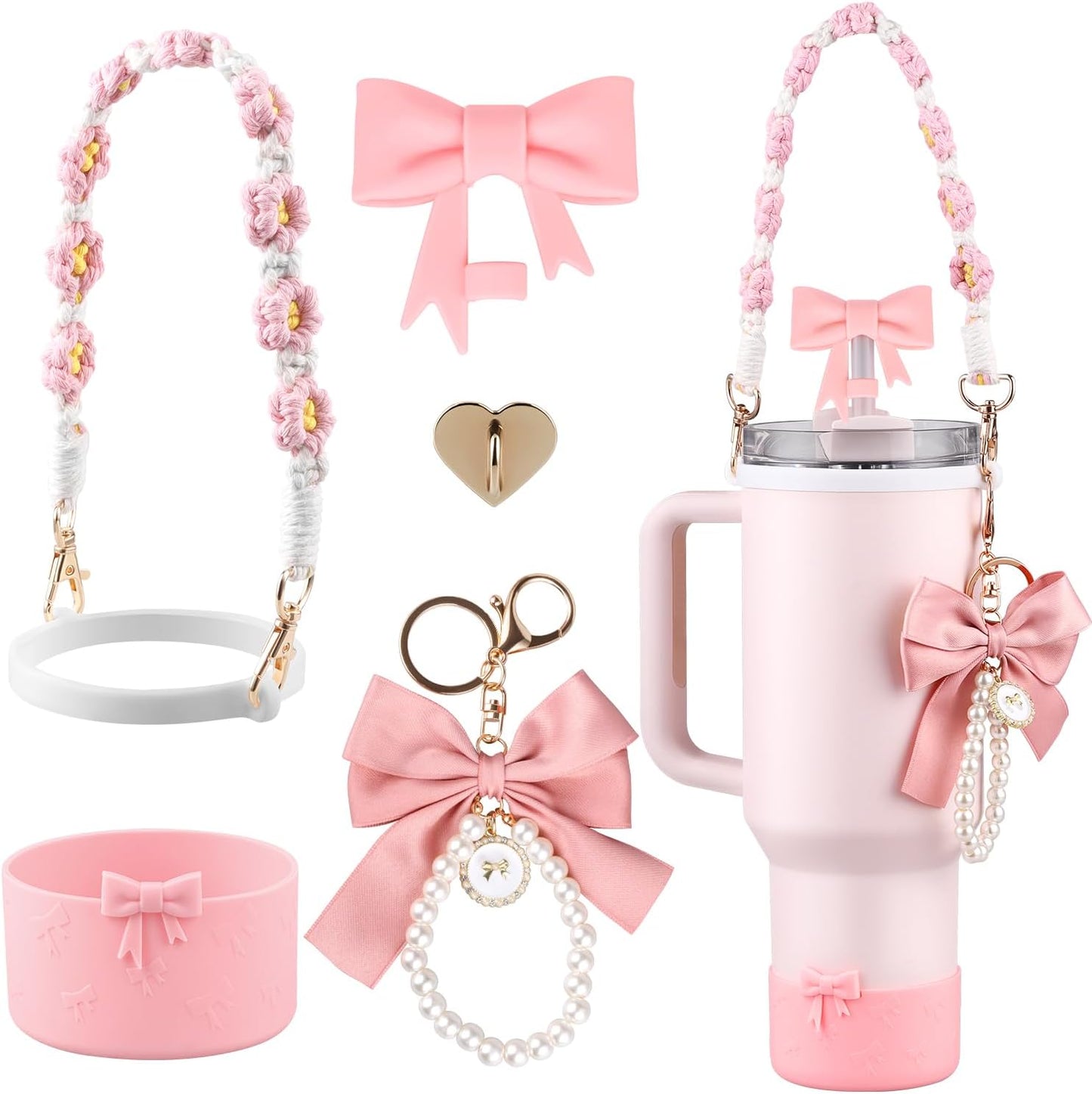 40oz Personalized Photo Tumbler with Charms (3 or 4photos only)
