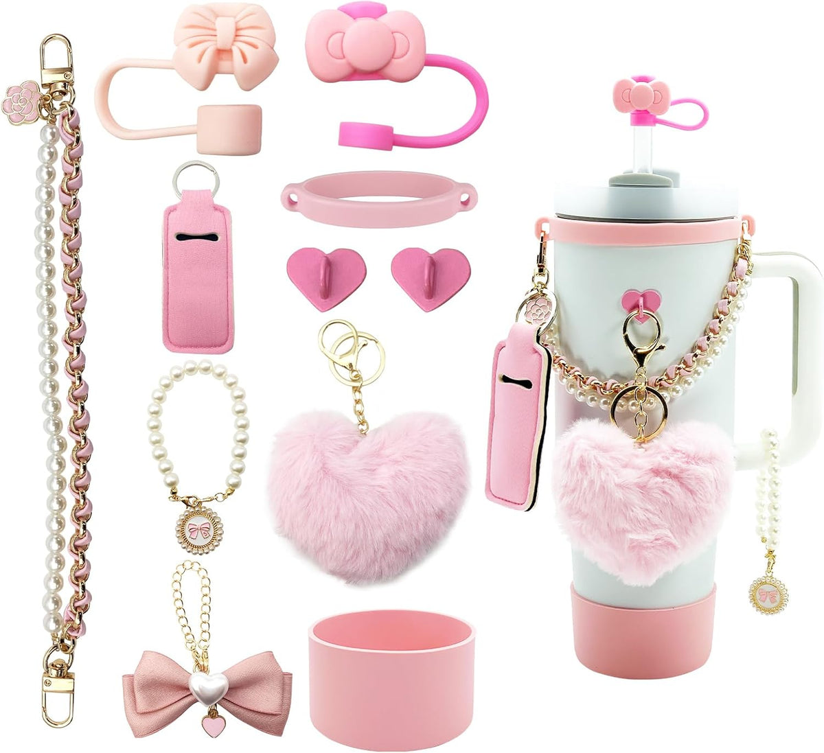 40oz Personalized Photo Tumbler with Charms (3 or 4photos only)