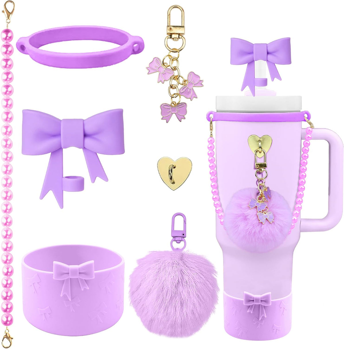 40oz Personalized Photo Tumbler with Charms (3 or 4photos only)